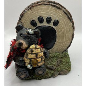 Black Bear Coaster Set 4 Paw Prints Padded Bottoms Scarf Bees Black Bear Honey